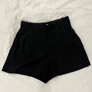 Aritzia Babaton Black High Waist Tailored Trouser Shorts